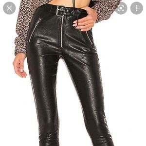 Danielle Guizio NWOT Belted Leather Pants